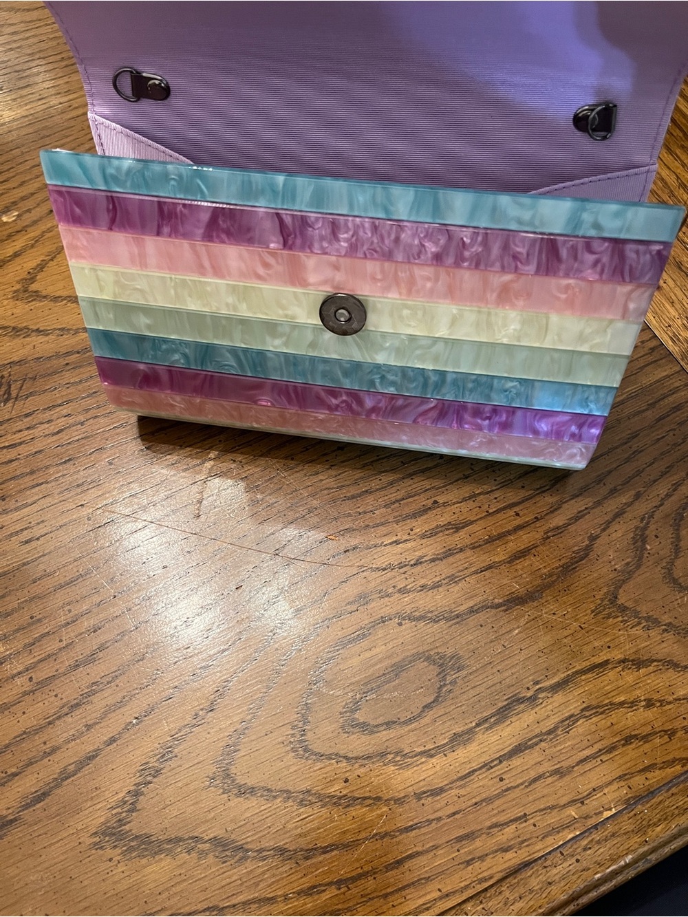Betsey Johnson "Strip Strip Hooray" clutch - Picture 11 of 15